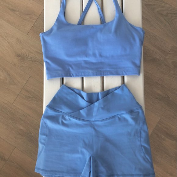 Alphalete 3 Piece Matching Set Bra, Shorts, Leggings in Neverland Size S XS - Picture 2 of 4